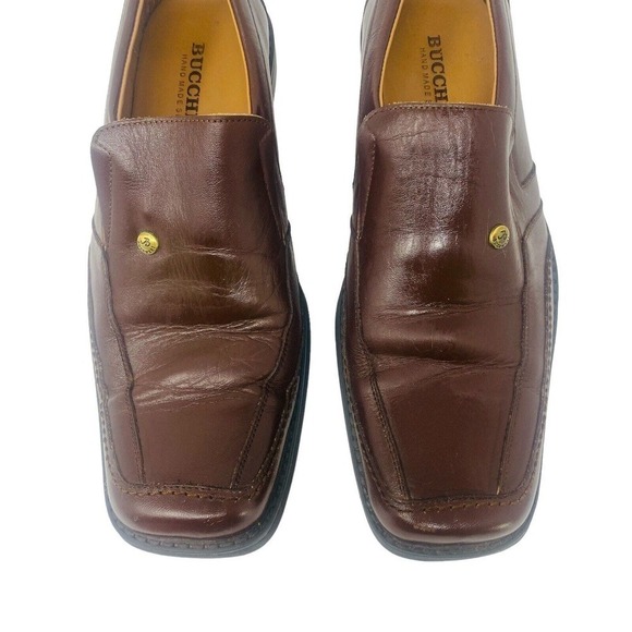 BUCCHERI Handmade SHOES LOAFERS Men’s US SZ 9 EU 40 Brown Leather - Picture 3 of 8